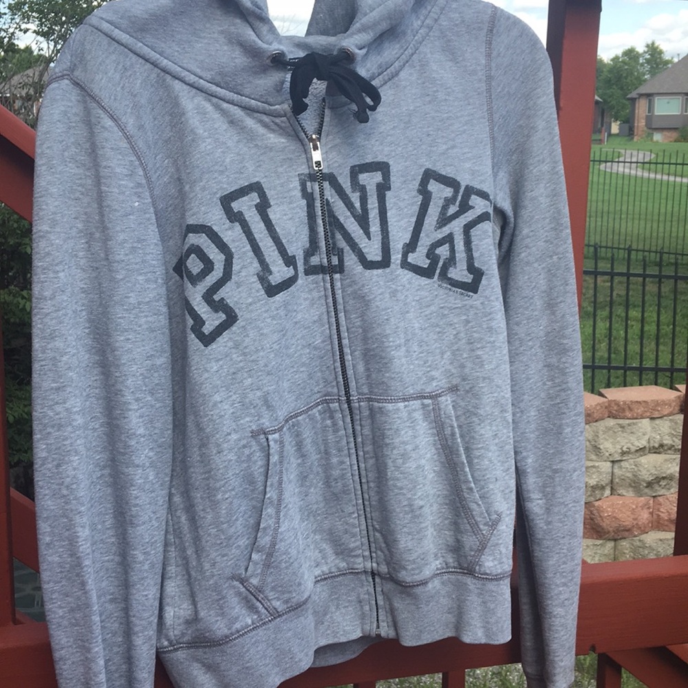 A pink Victoria’s Secret jacket